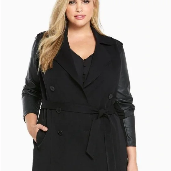 Torrid Women's Black Trench Coat 1 - Picture 1 of 8